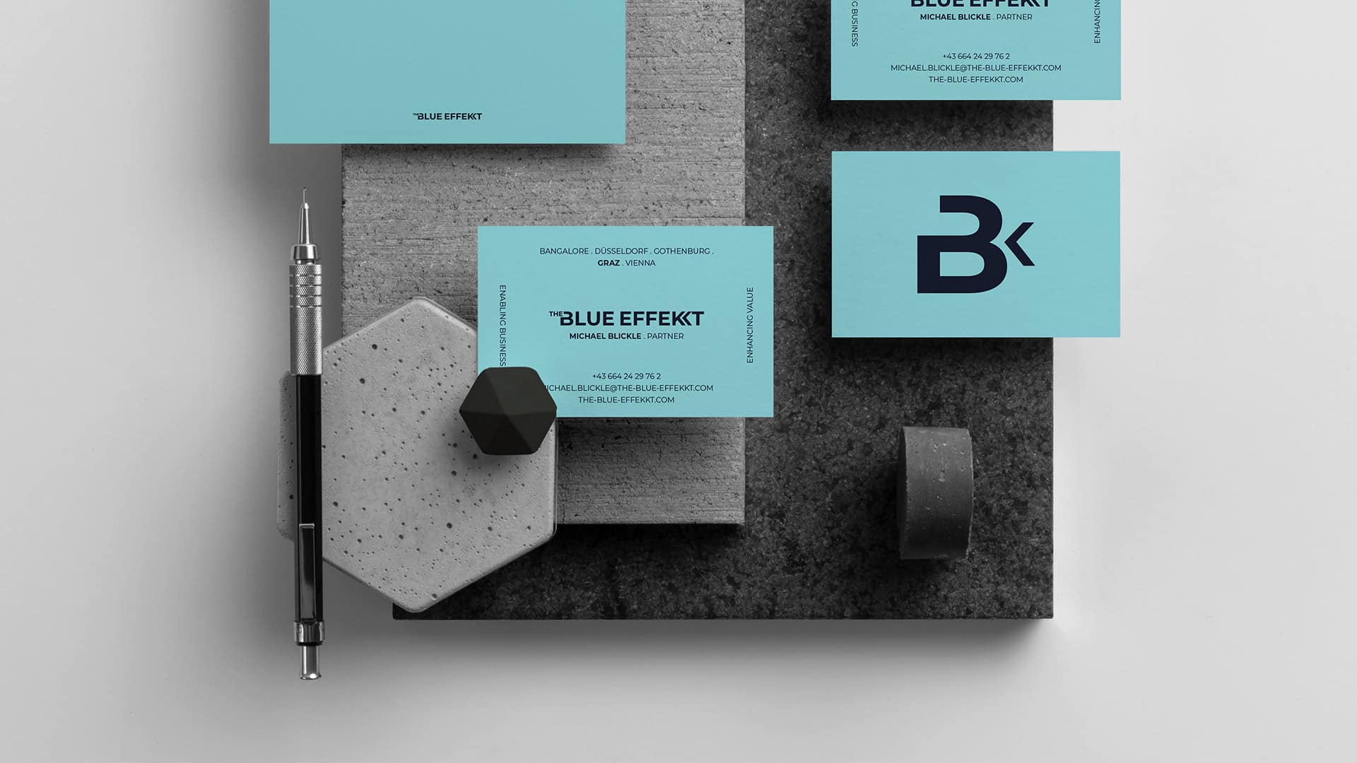 The Blue Effekkt Branding Corporate Design Geschäftsdrucksorten